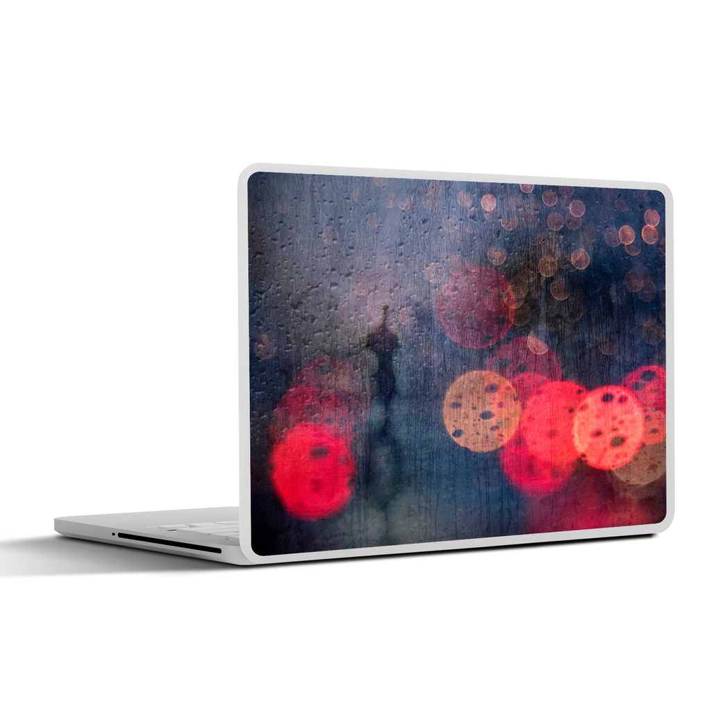 MuchoWow Laptop Aufkleber Sticker Cover Abstrakt - Tropfen - Farben - Regen 32.5x23.5 cm - Sticker für Laptop - Selbstklebend