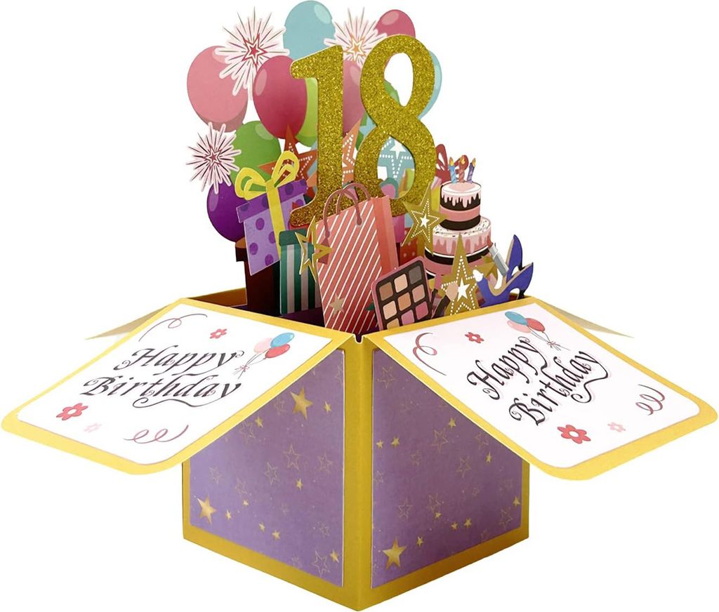 Begrüßungskarte Schöne auffällige 3D-Design Hollow Glitter Geschenk geben Papier dreidimensionaler Box Geburtstagskarte Home Supply-C