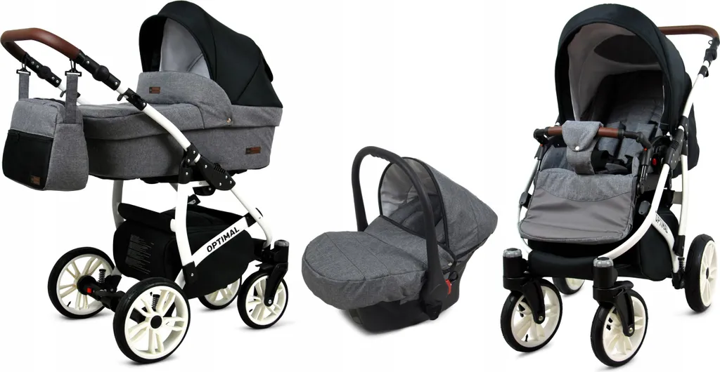 BabyLux Optimal Kit chaton 3en1 complet avec accessoires gris et noir