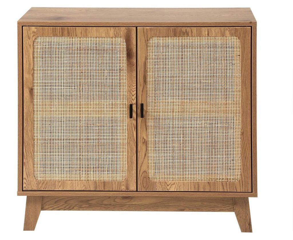 Calicosy - Credenza 2 ante in rattan naturale L 80 cm - Immagine del prodotto 