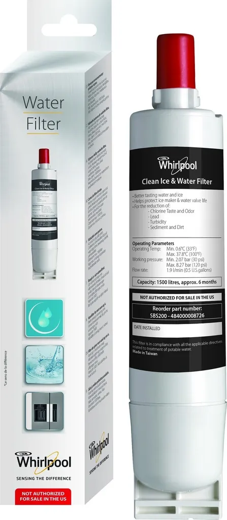 Filtre à eau grande capacité 1500L SBS003 Bauknecht d'origine