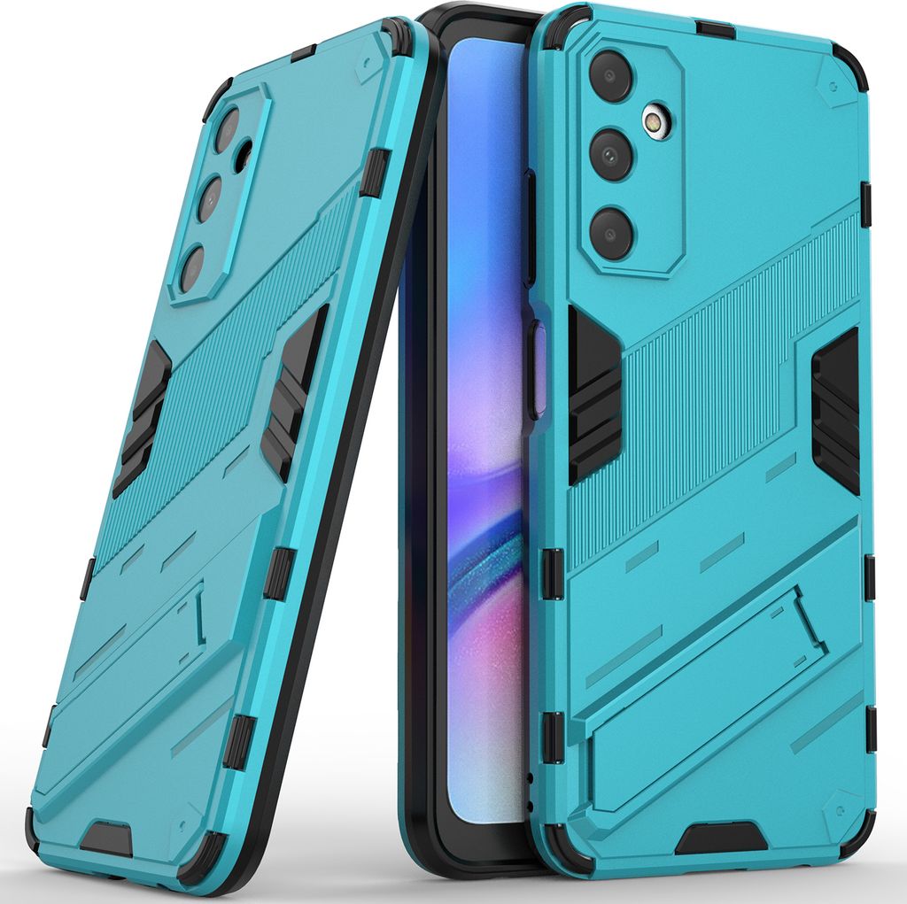 Armor Hülle für Samsung Galaxy A05s, Hybrid PC TPU Bumper Stoßfestes Schutzhülle mit Standfunktion Blau