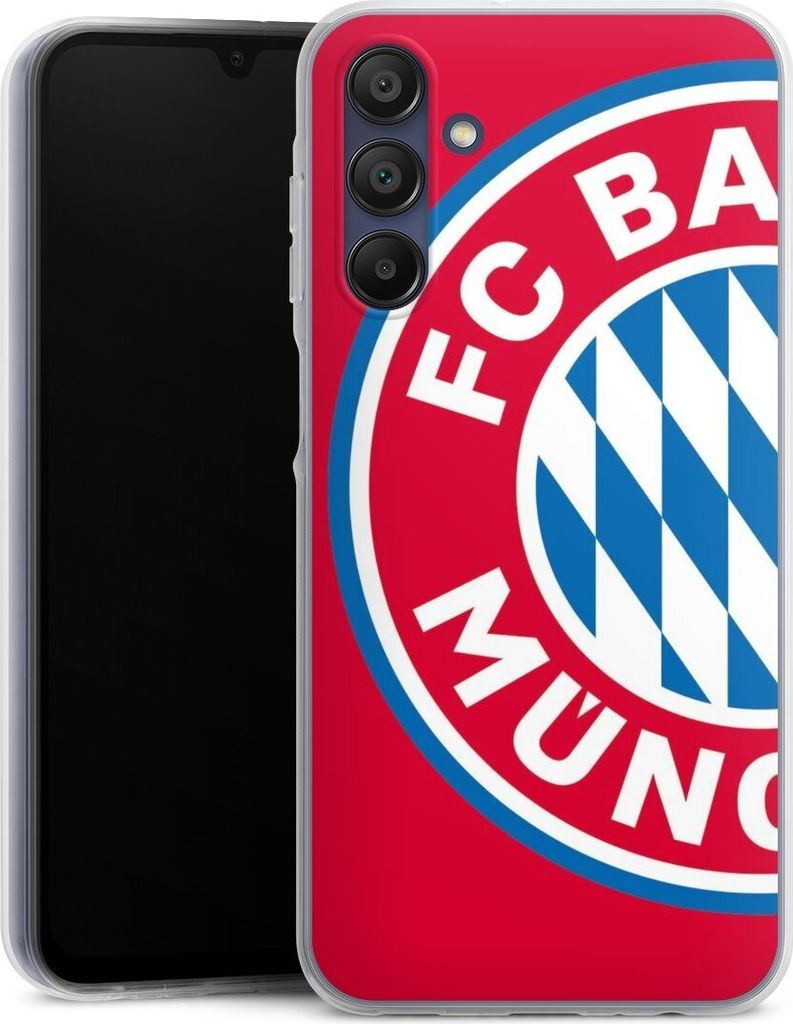 DeinDesign Handyhülle für Samsung Galaxy A15 5G Silikon Hülle Case Smartphone Schutzhülle FC Bayern München FCB Offizielles Lizenzprodukt