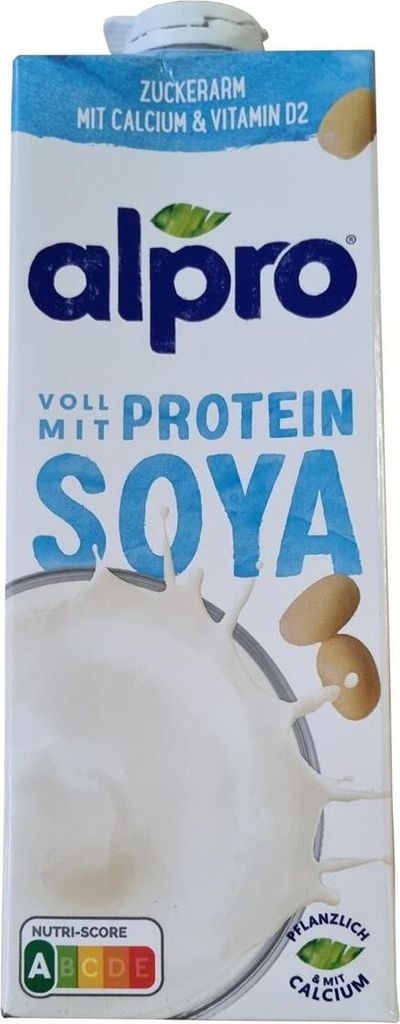 A carton of Alpro Soya Drink.