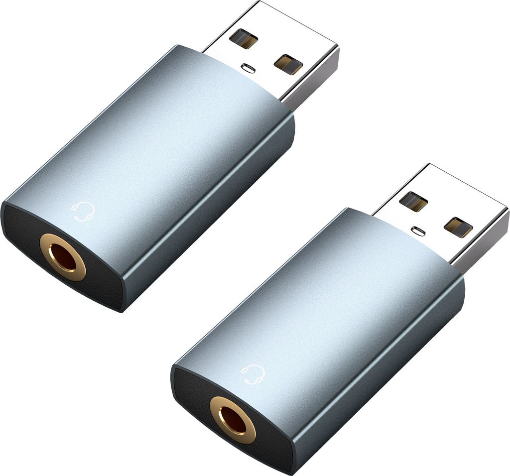 USB auf 3,5mm Aux Stereo Adapter 2stk– USB auf 3,5mm Aux Produktbild 