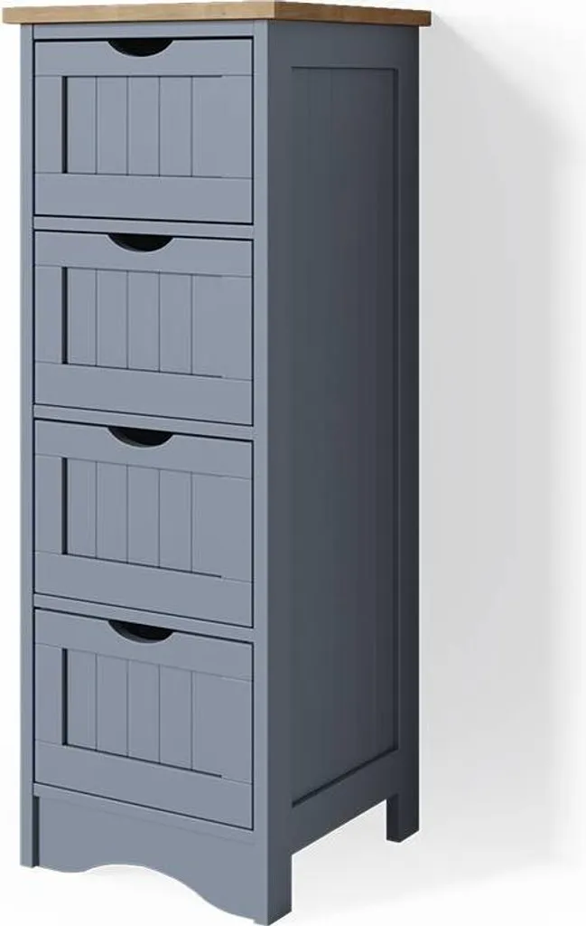 Meuble salle de bain Vicco Bianco Gris 30x81cm - Modèle 33578 Slim