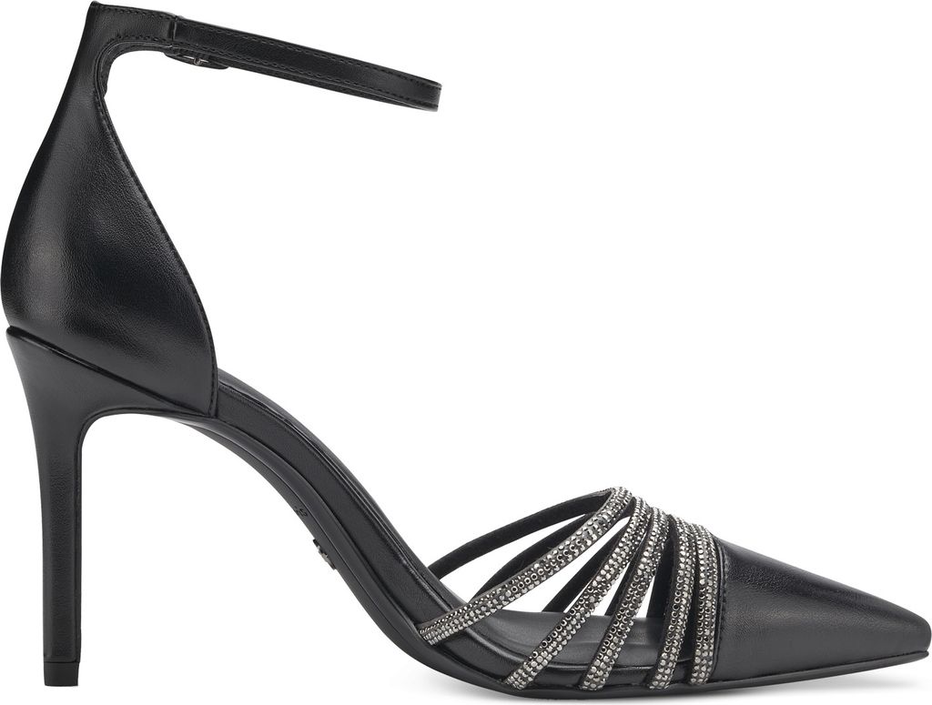 Tamaris Damen Pumps Fesselriemen Pfennigabsatz High Heels 1-24424-41, Größe:41 EU, Farbe:Schwarz