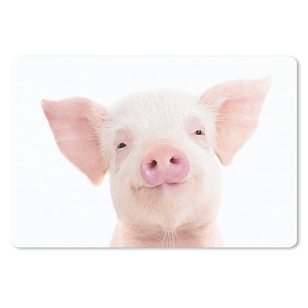 MuchoWow Schreibtischunterlage Schwein - Rosa - Tiere - Natur 60x40 cm - XXL Mauspad - Großes Mauspad
