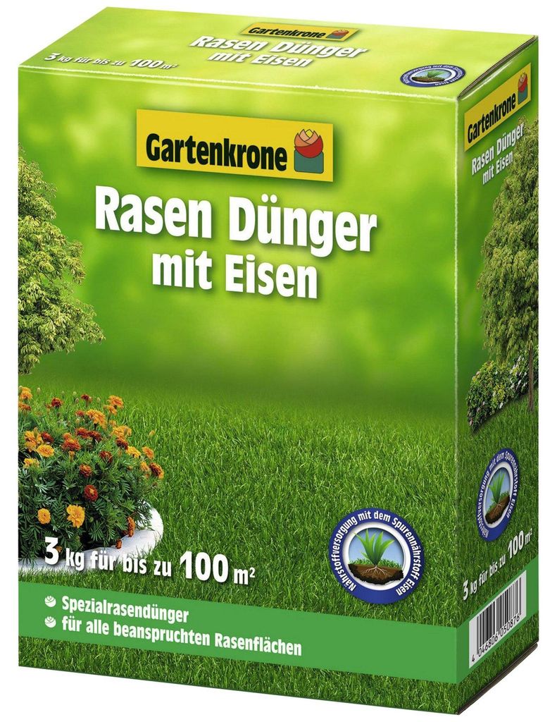 3kg Gartenkrone Rasendünger mit Eisen
