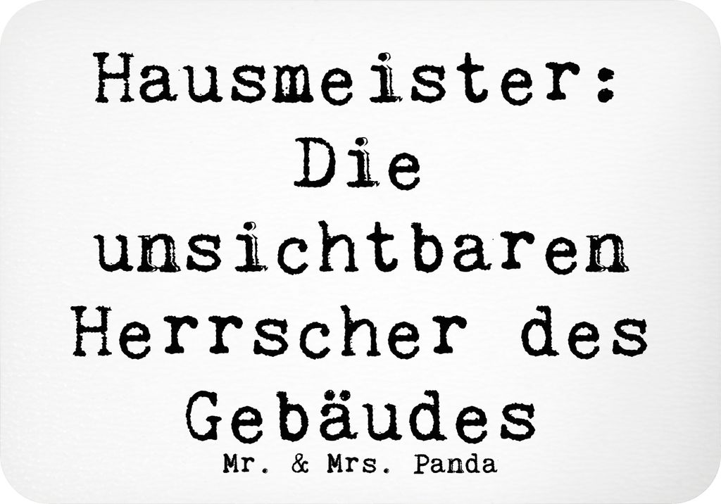 Mr. & Mrs. Panda Kühlschrankmagnet Spruch Hausmeister Macht - Weiß - Geschenk, Berufsgestaltung, Winterdienst, zettelhalter, Hausmeisterstolz, wh...
