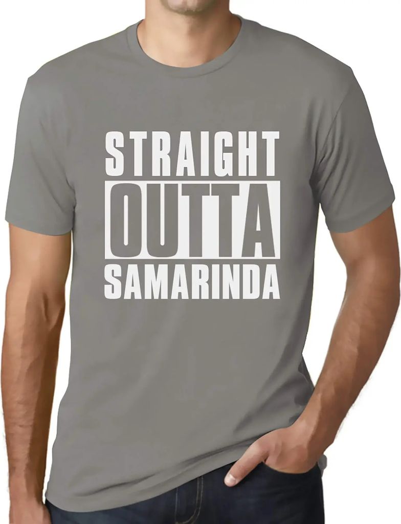 Herren Grafik T-Shirt Direkt aus Samarinda – Straight Outta Samarinda – Öko-Verantwortlich Vintage Jahrgang Kurzarm Lustige Druck Geburtstag G...