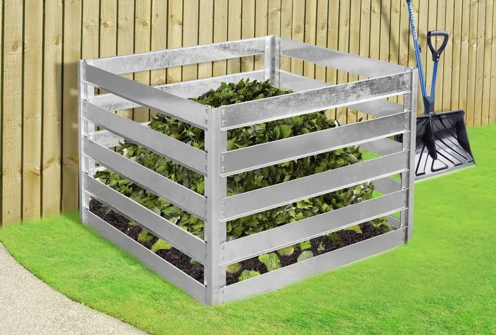 Composteur de jardin en métal de 560 litres pour déchets organiques