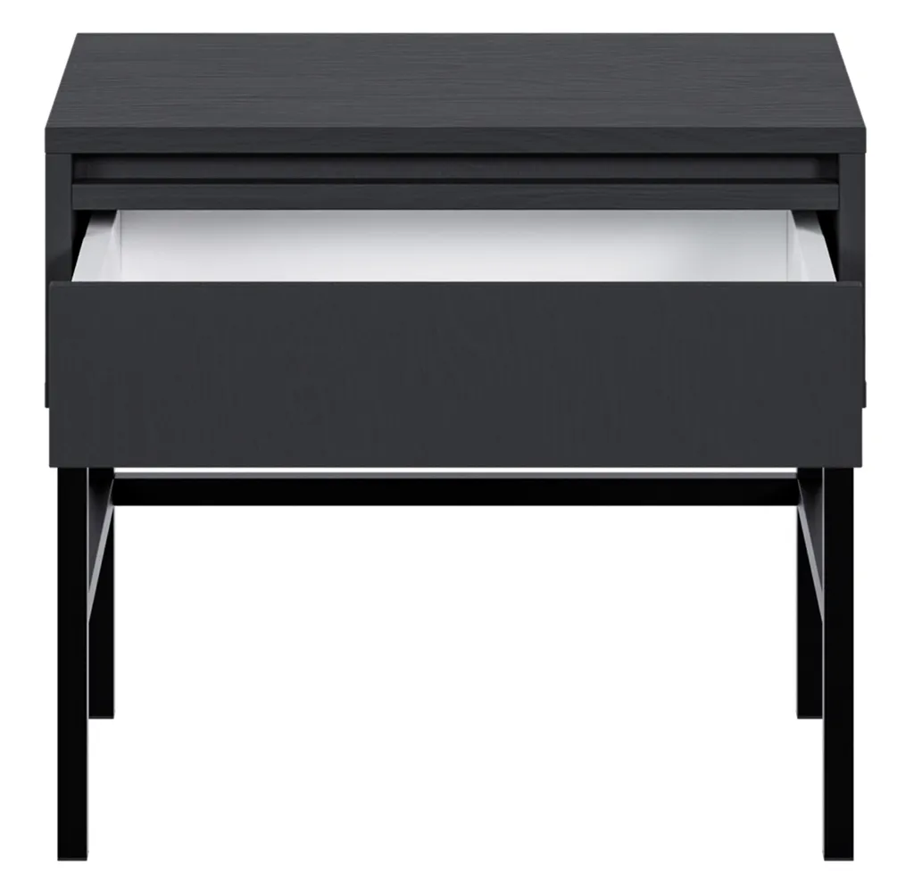 Table de nuit 50 cm Selsey Evo noire pour chambre moderne et loft