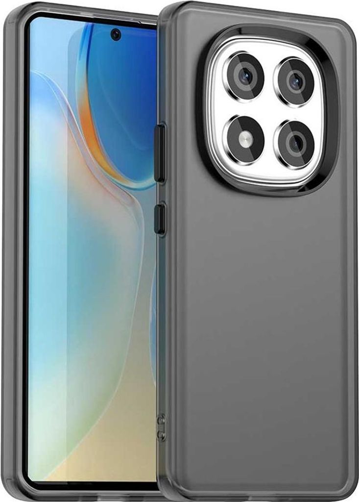 Hülle für Xiaomi Redmi Note 14 Pro 4G - Phonesta HardFrost Semi-Transparent Back Cover - Mattschwarz