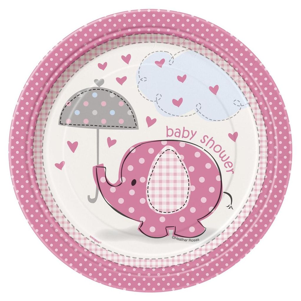 Pappteller "Elefant pink" | Ø18cm/8Stk. Produktbild 