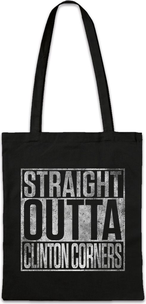 Urban Backwoods Straight Outta Clinton Corners, Stofftasche, Farbe: Schwarz