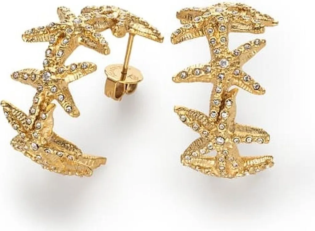 Boucles d'oreilles créoles Sea Star Gold pour un look été chic