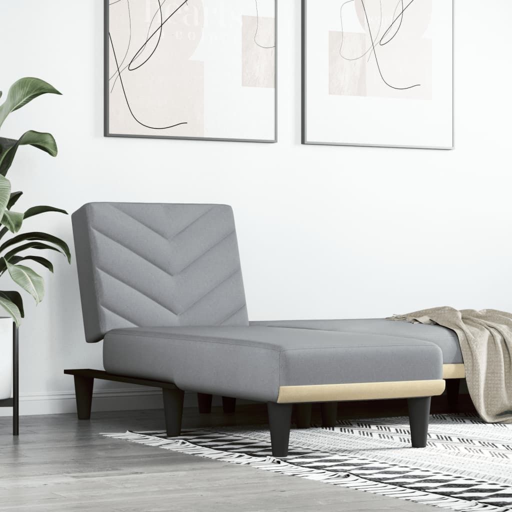 "2026 Aktion"Chaiselongue Hellgrau Stoff - 55x140x70cm NEU682119 - Recamieren