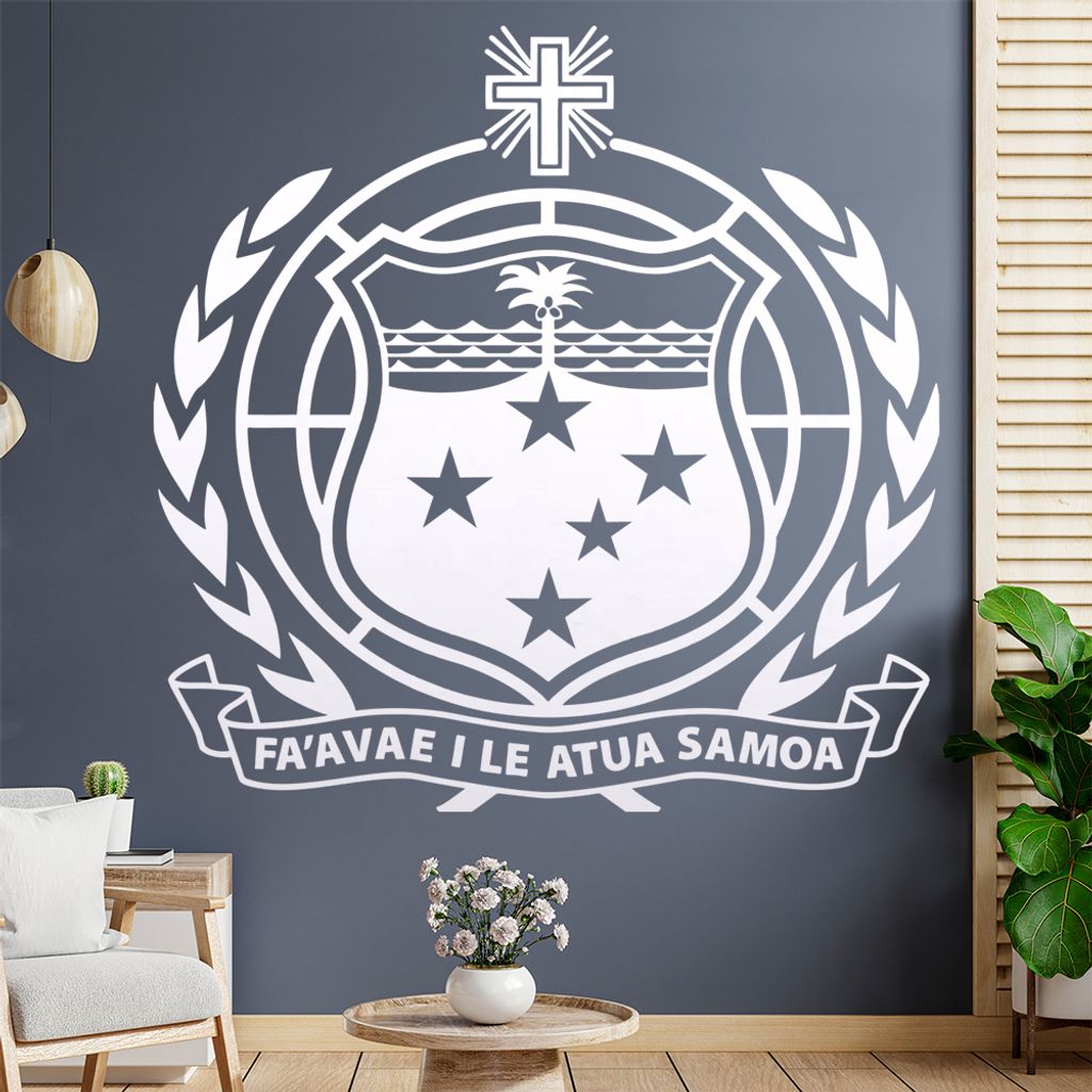 Samoa Wappen Wandtattoo Wandaufkleber Wall Sticker - Dekoration, Küche, Wohnzimmer, Schlafzimmer, Badezimmer