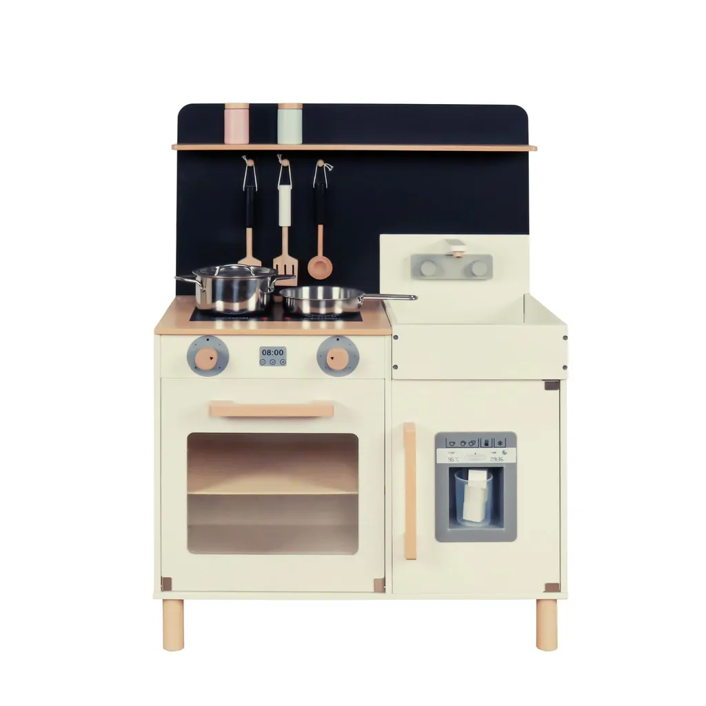 Cuisine enfant bois 58cm avec table intégrée et machine à glace ludique