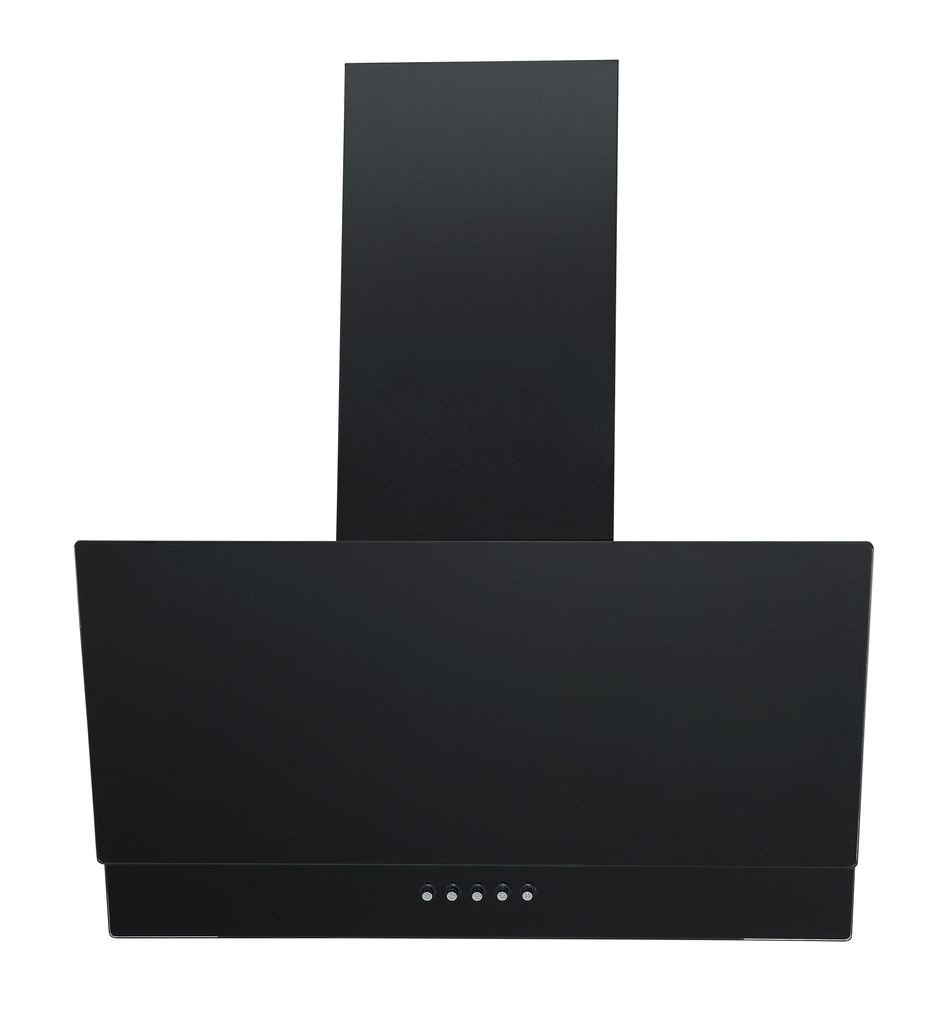HEINRICHS Dunstabzugshaube 60 cm, Schwarz Glas & lackierter Korpus, LED 2x2W, 5 Funktionstasten, 3 Abluftstärken, Aluminium-Filter,