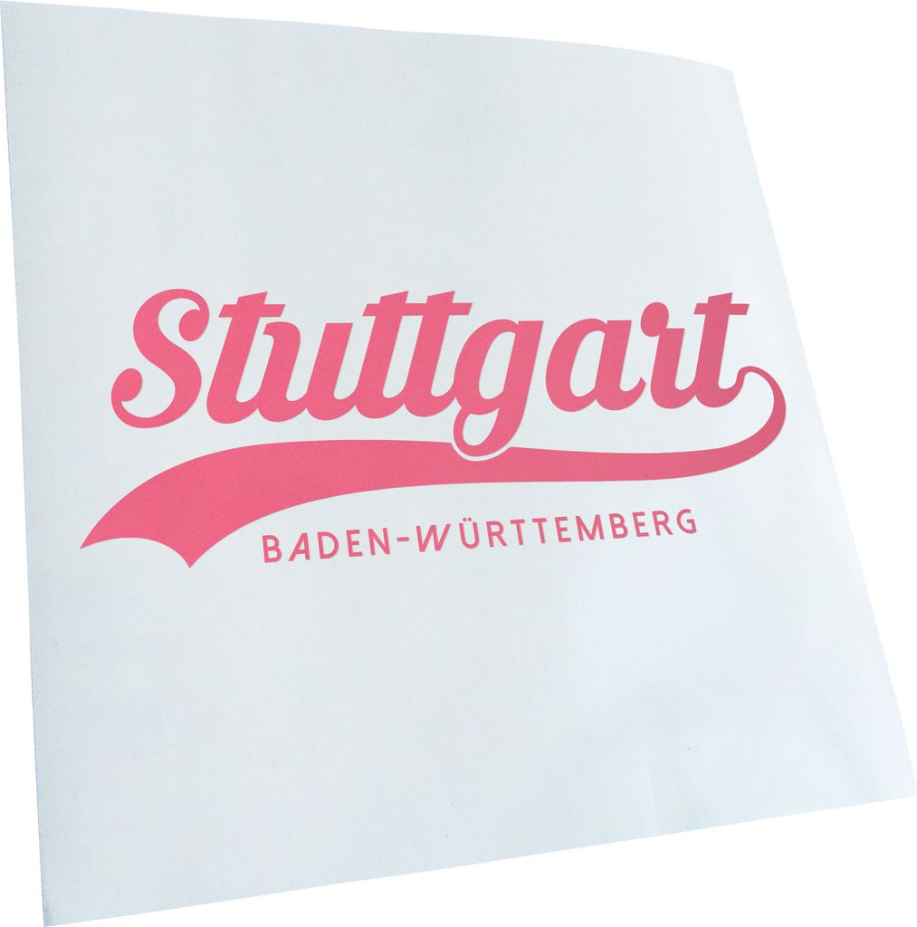 Kiwistar - Autoaufkleber - Stuttgart Baden-Württemberg - Hellrosa - 30x11cm - Aufkleber für Auto, Laptop, Fahrrad, LKW, Motorrad Mehrfarbig JDM D...