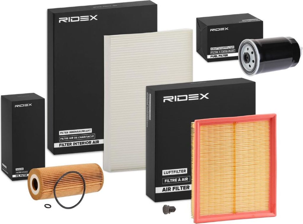 RIDEX Filterset Inspektionspaket Filtersatz für VW PASSAT Variant (3B6) PASSAT Variant (3B5) PASSAT (3B3) PASSAT (3B2) für AUDI A4 Limousine (8D2...