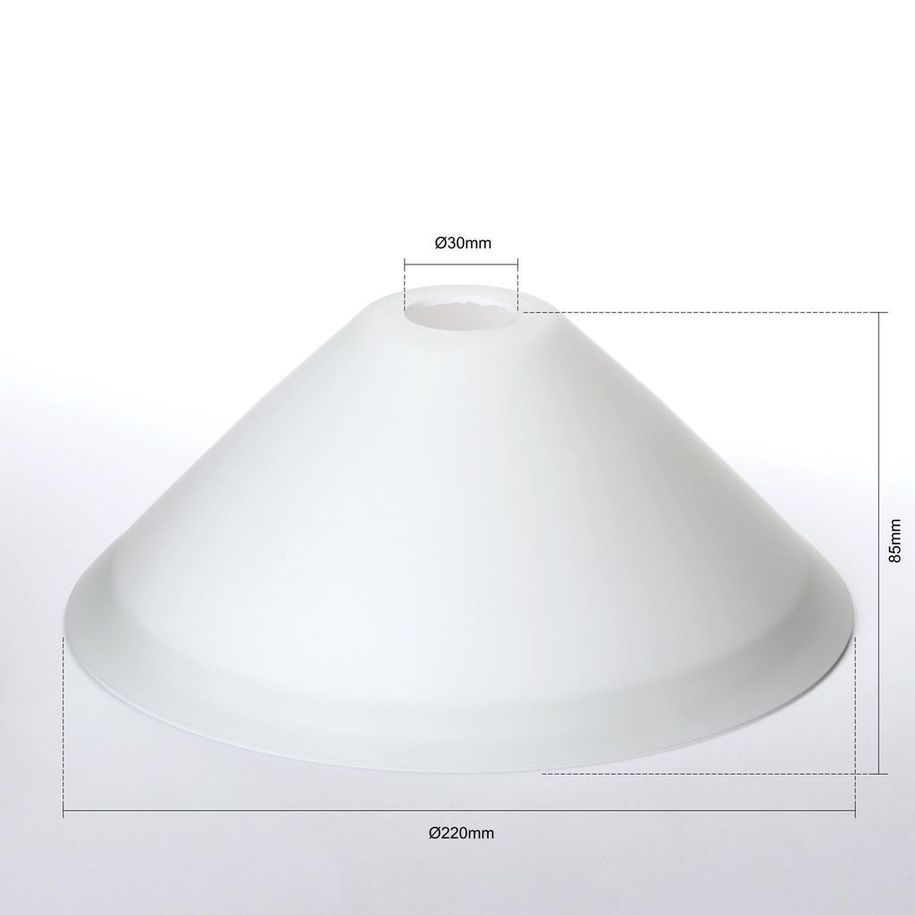 Kegel Schusterschirm Glas opal