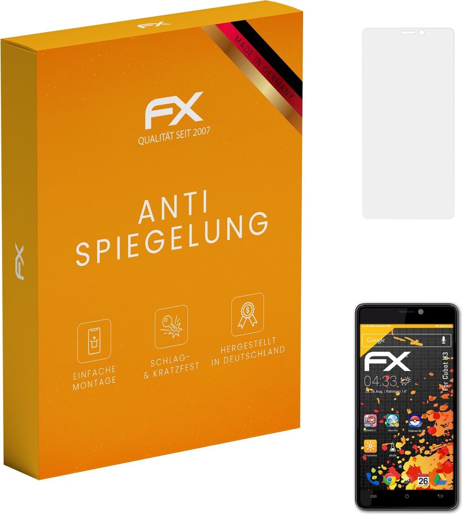 atFoliX FX-Antireflex 3x Schutzfolie kompatibel mit Cubot H3 Displayfolie