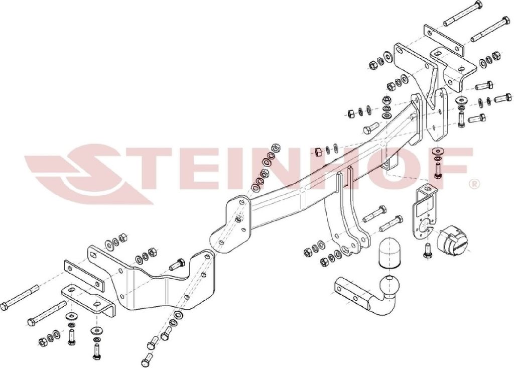 Z546655 Anhängerkupplung passend für HYUNDAI Grand Santa Fe 2013-2019 starr