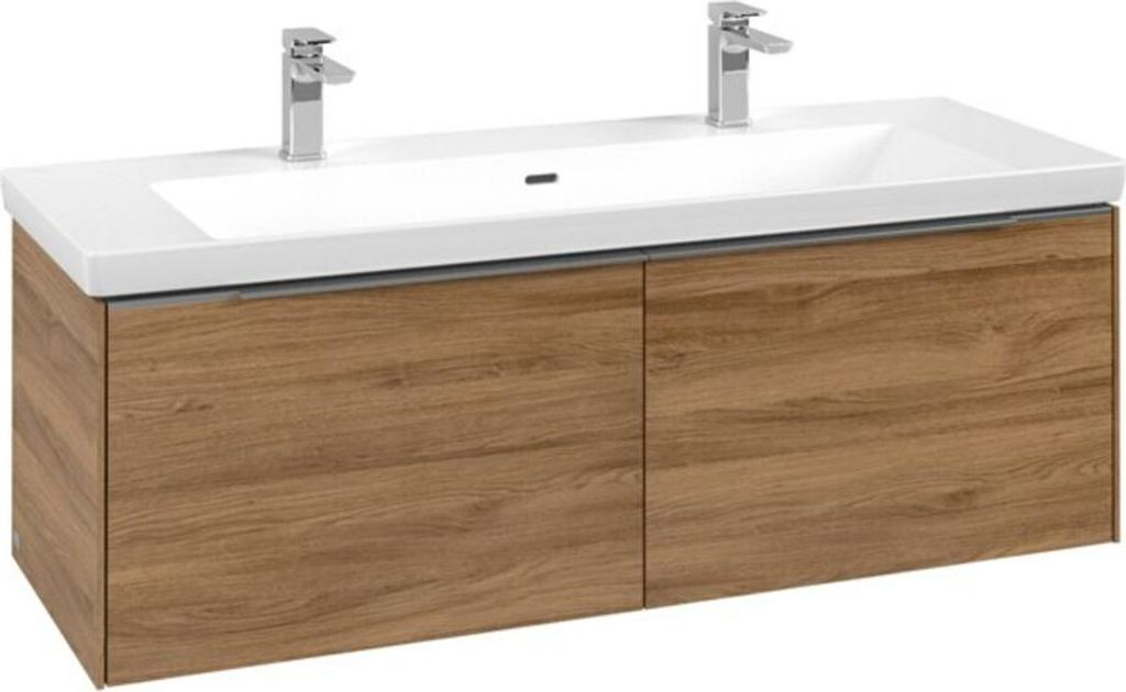 Villeroy & Boch Subway 3.0 Waschbeckenunterschrank, 2 Auszüge, Waschbecken mittig, 1272x429x478mm, C60100RH