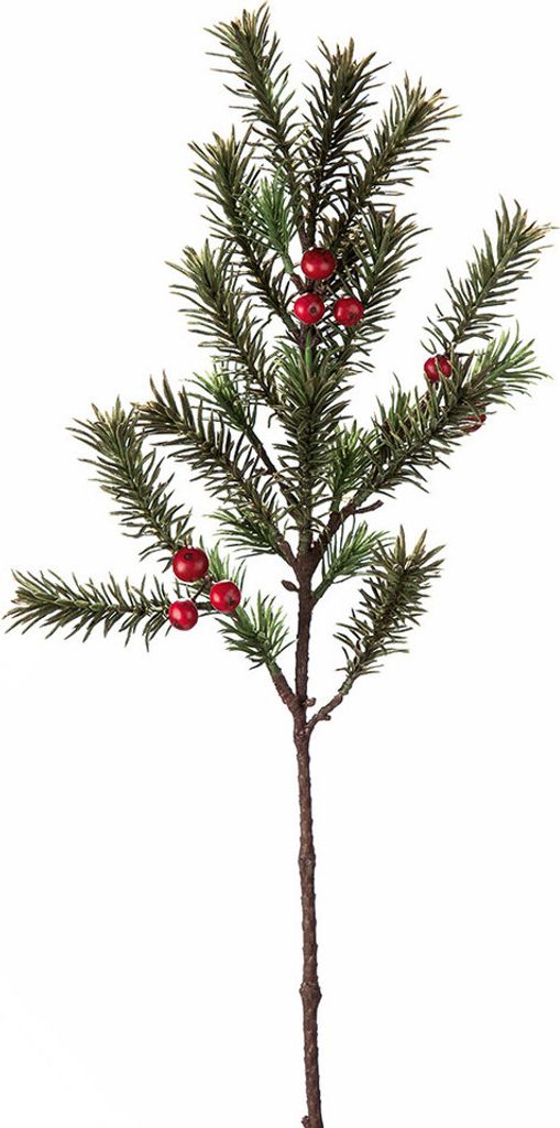 Kunstblume Kiefernzweig mit Beeren 56cm
