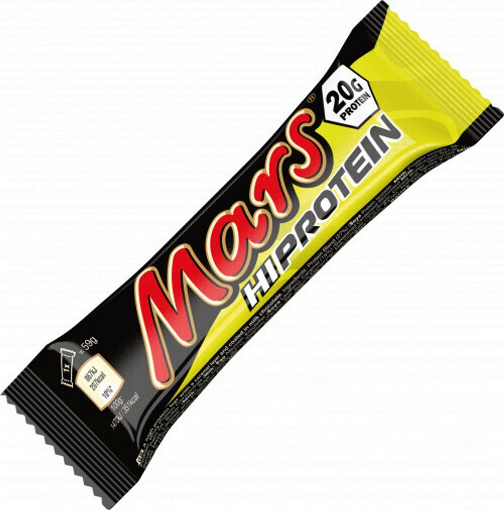 A Mars HiProtein bar on a white background.