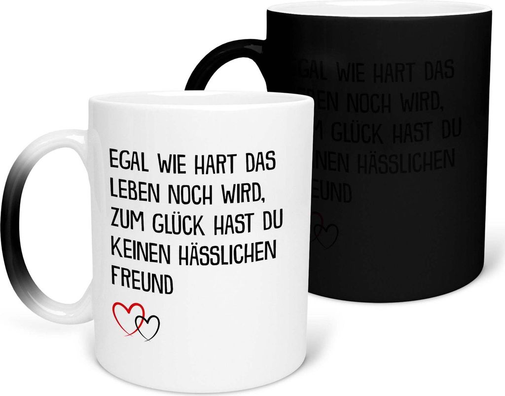 22Feels Zaubertasse Freundin Geschenk Jahrestag für Sie Valentinstag Frauen 1 Jahr Weihnachten Geburtstag Beziehung Paar Kaffeetasse Farbwechsel G...
