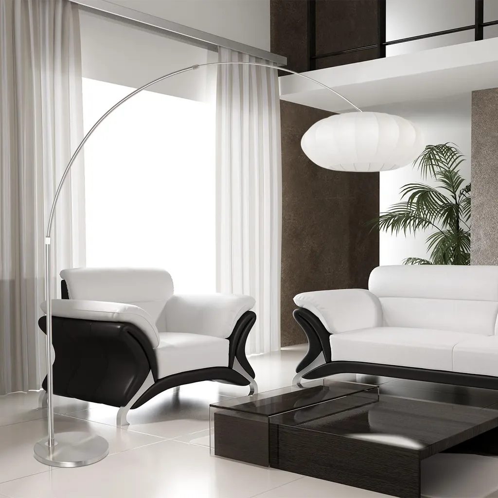 Steinhauer Sparkled Light 3806ST Lampadaire Arc en Acier Satiné E27 - 2