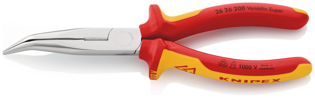 Flachrundzange L.200mm 40Grad gew.VDE Mehrkomp.-Hüllen Produktbild 