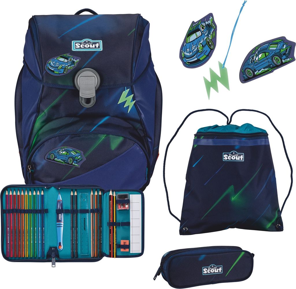Scout zaino della scuola Superflash Alpha Set 4 -pezzi City Immagine del prodotto 