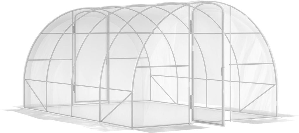 Outsunny Serre de jardin tunnel 4 x 3 x 2 m 12 m² avec 2 Image du produit 