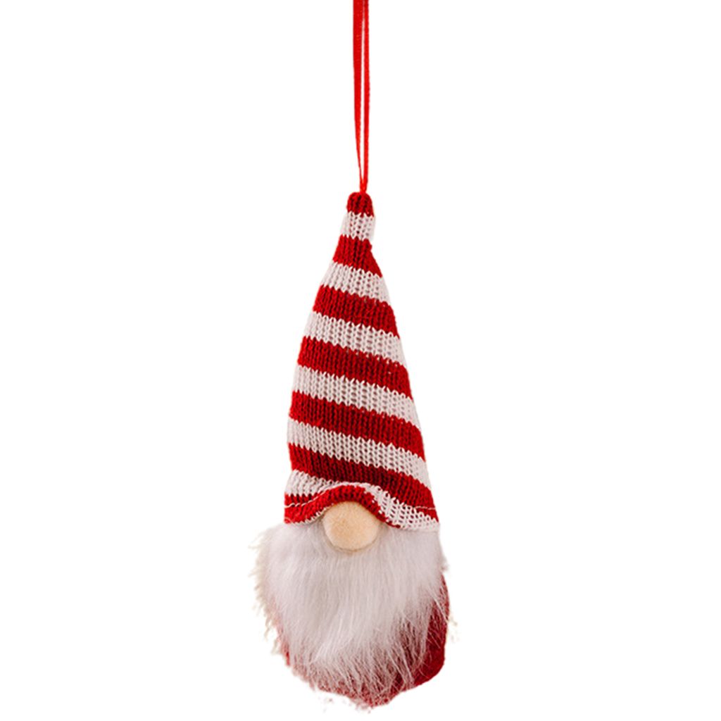 Weihnachten gesichtslose Puppe hängende Anhänger Gnom Santa Weihnachtsbaum Hänge Ornament Doll für Weihnachtsdekorationen zu Hause-Rot-Weiss