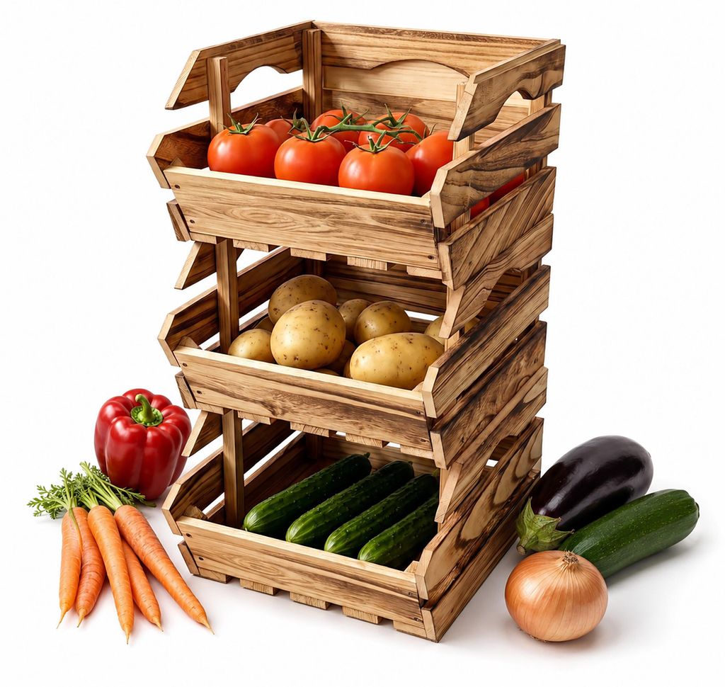 Relaxdays, juego de 3 cajas apilables, cajas de Imagen del producto  Imagen generada por IA