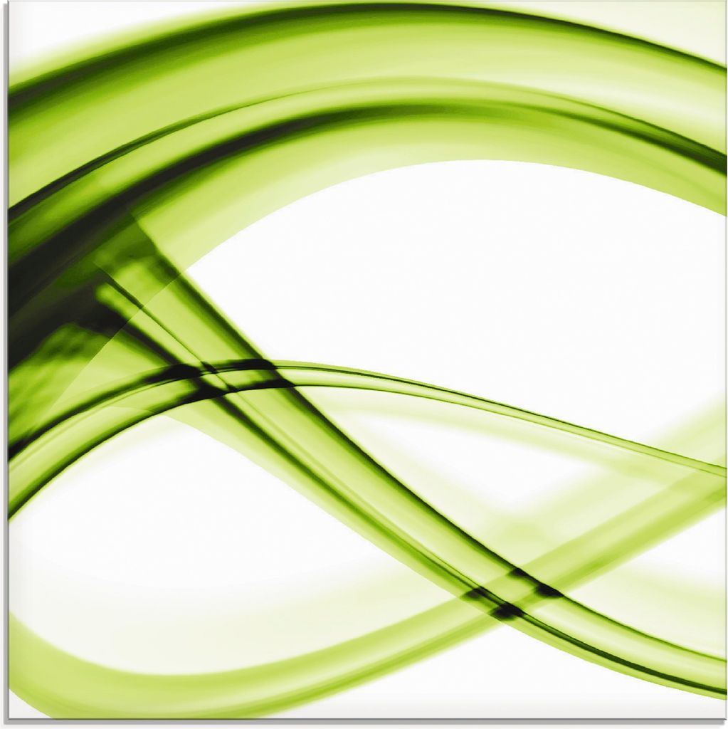 ARTland Glasbild Abstrakte Komposition (grün) Größe: 30x30 cm