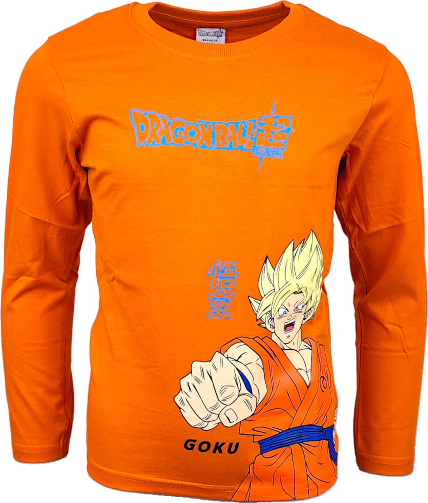 Langarmshirt Dragon Ball Son Goku Orange 104 cm