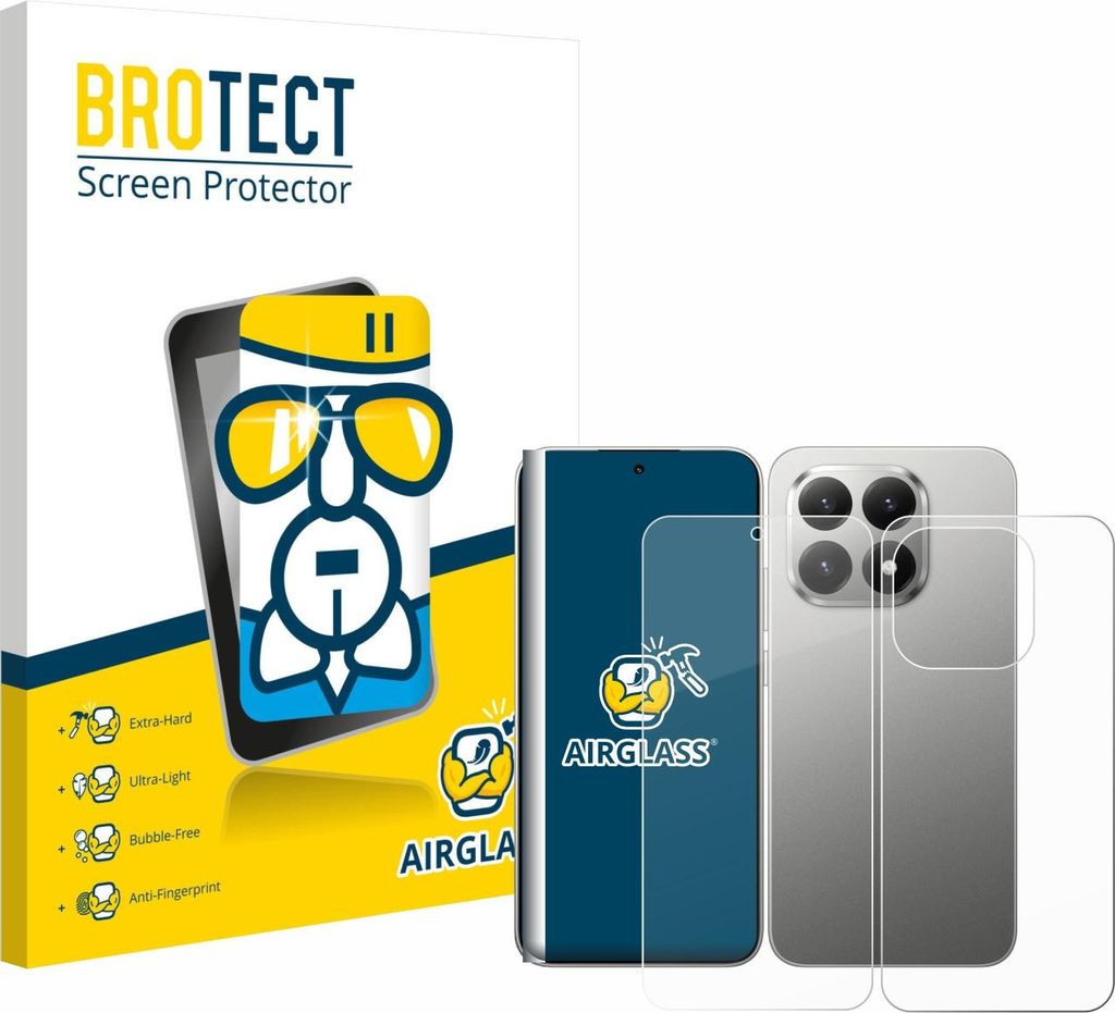 BROTECT Schutzglas für Xiaomi 15T (Display+Rückseite) Schutzfolie Panzer Folie Glas Display Schutz klar