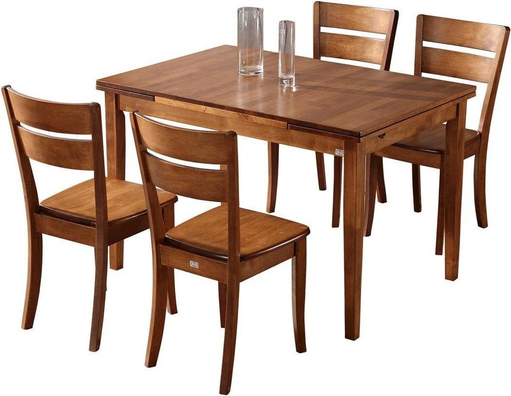 Esstisch Tisch Design 4x Stühle Rund Tische Holz Design Gruppe Garnitur Lehn Neu