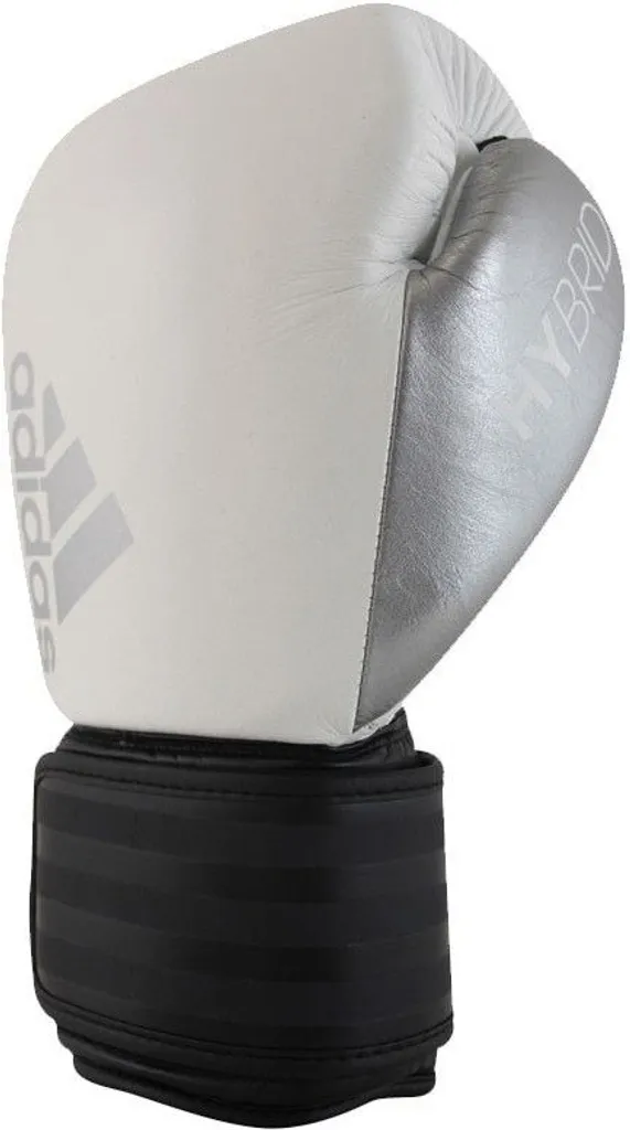 Gants de boxe de boxe en cuir Adidas Hybrid 200 blanc pour l'entraînement