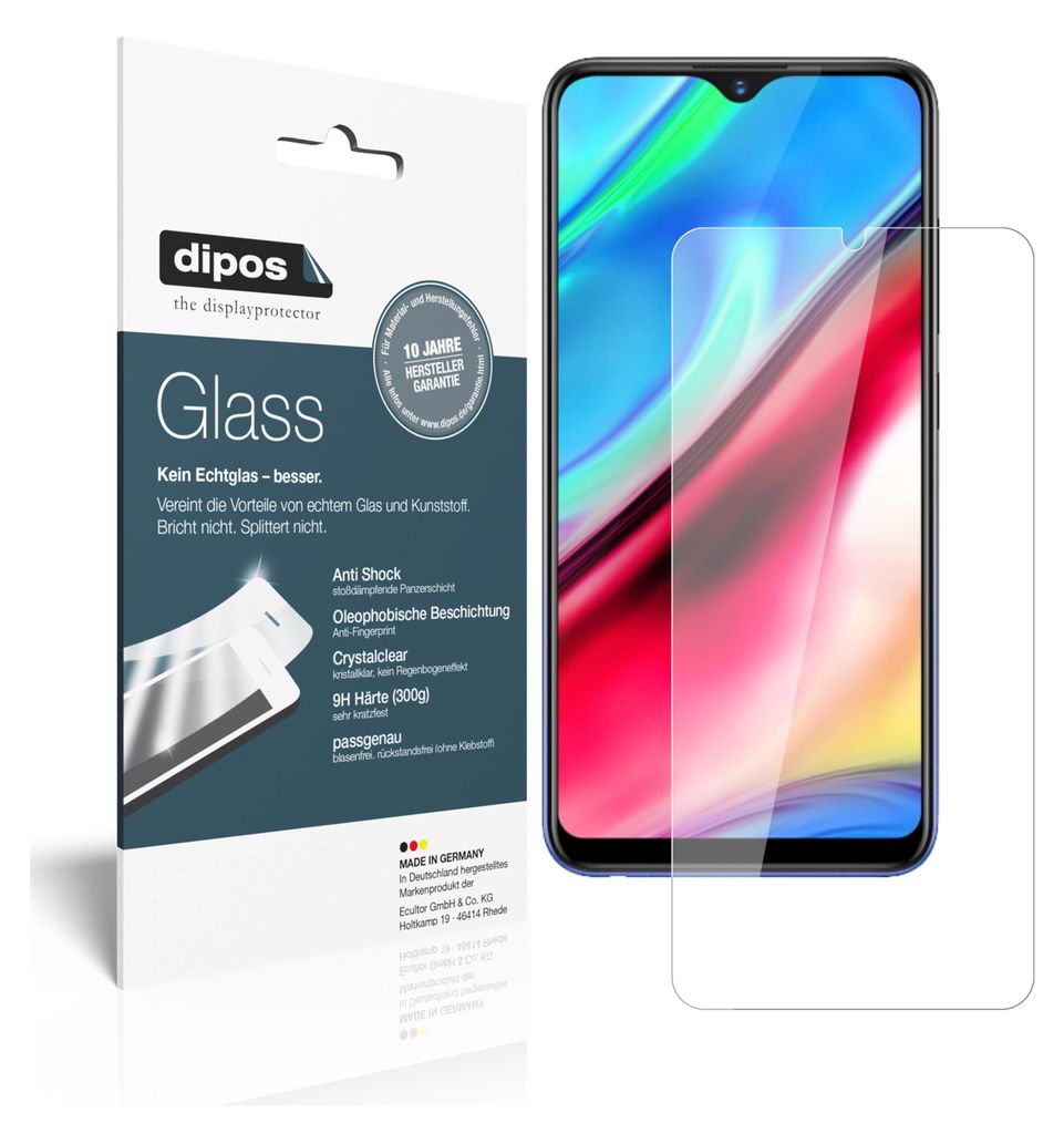 2x Schutzfolie für Vivo Y91i - Anti-Shock 9H Folie dipos Glass Kunststoffglas