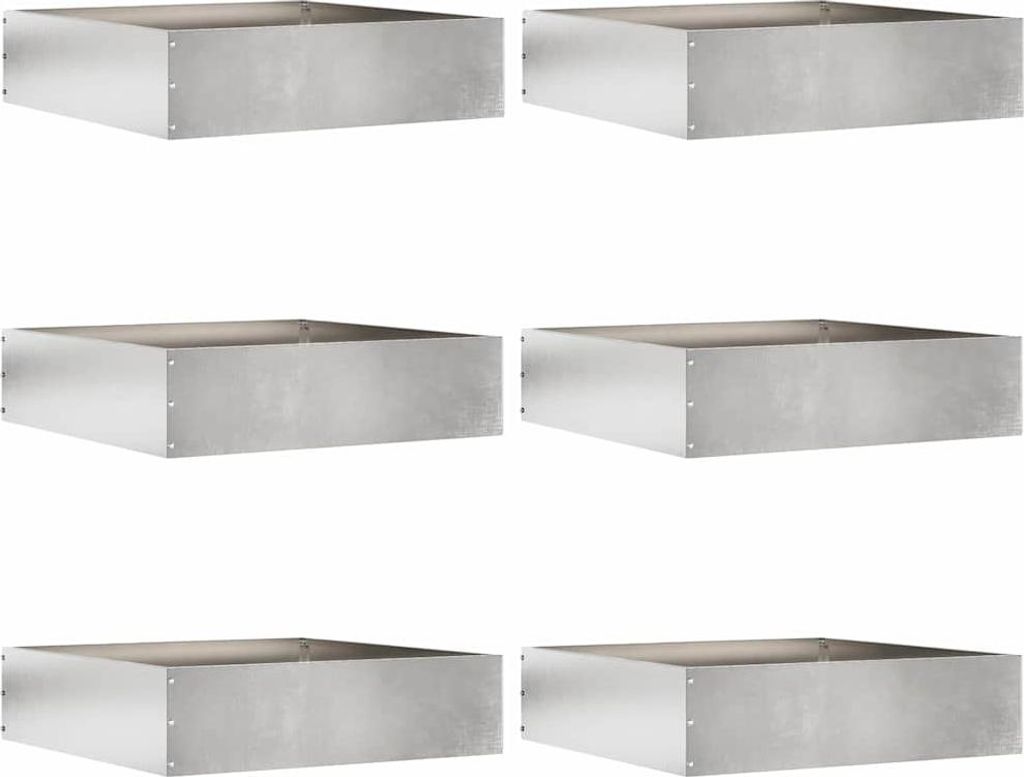 Raseneinfassung 6 pcs Silber 50 x 50 x 13 cm Edelstahl
