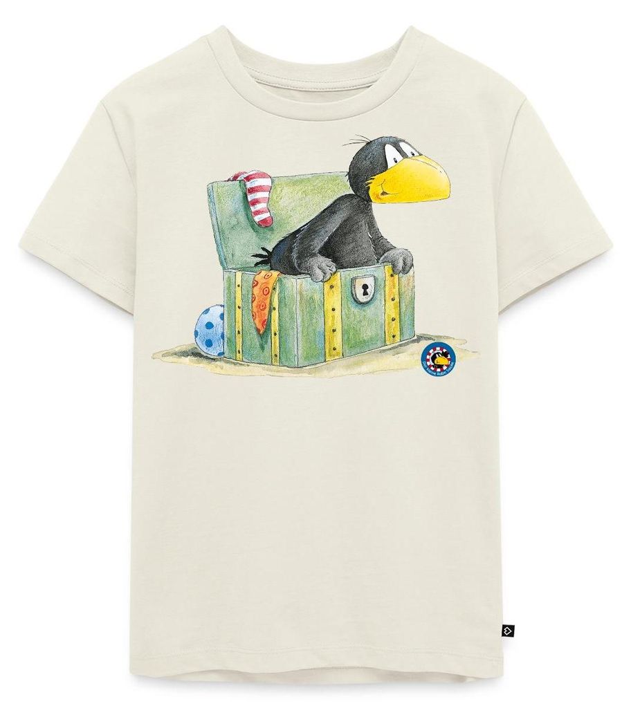 Spreadshirt Der kleine Rabe Socke Schatzkiste Kinder Premium T-Shirt, 98/104 (2 Jahre), Naturweiß