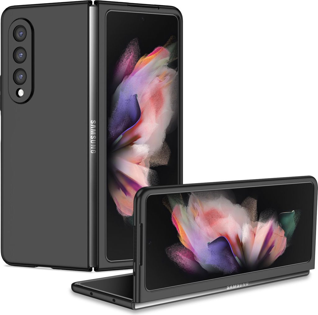 Samsung Z Fold3 5G Hülle, Dünn Hart PC Kratzfeste Schutzhülle für Samsung Galaxy Z Fold 3 5G Schwarz