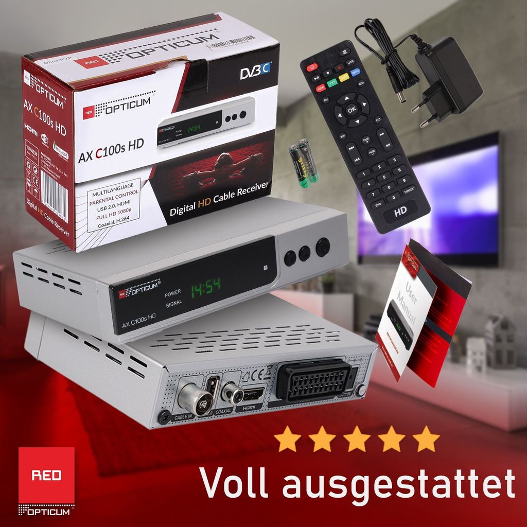 RED OPTICUM AX C100s Digitaler Kabel-Receiver HD - EPG - Produktbild 20